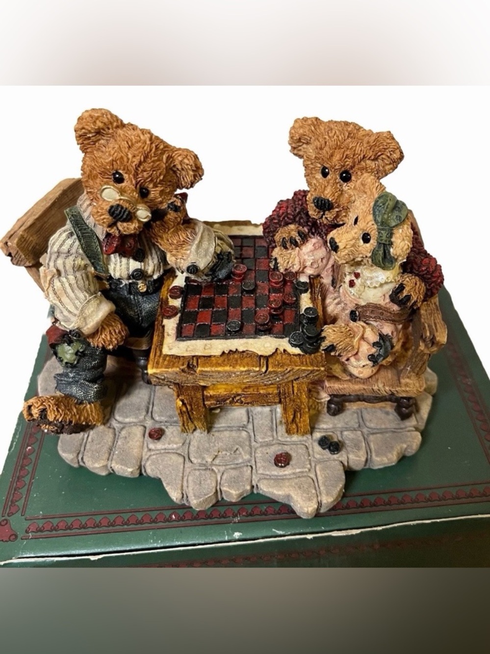 Boyds Bears Bearstone Grenville with Matthew & Bailey..Sunday Afternoon Figurine